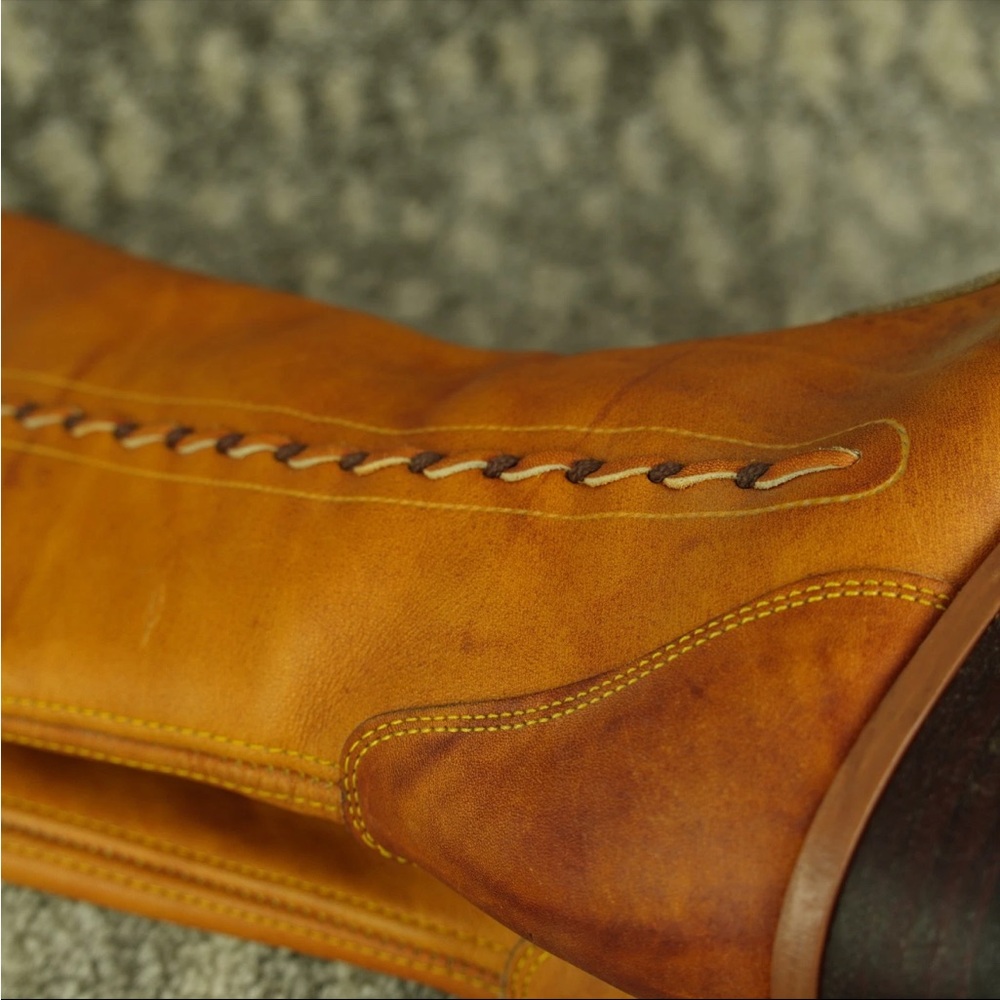 Frye-Style Tan Vintage Leather Calf Boots size 7 - Picture 10 of 16